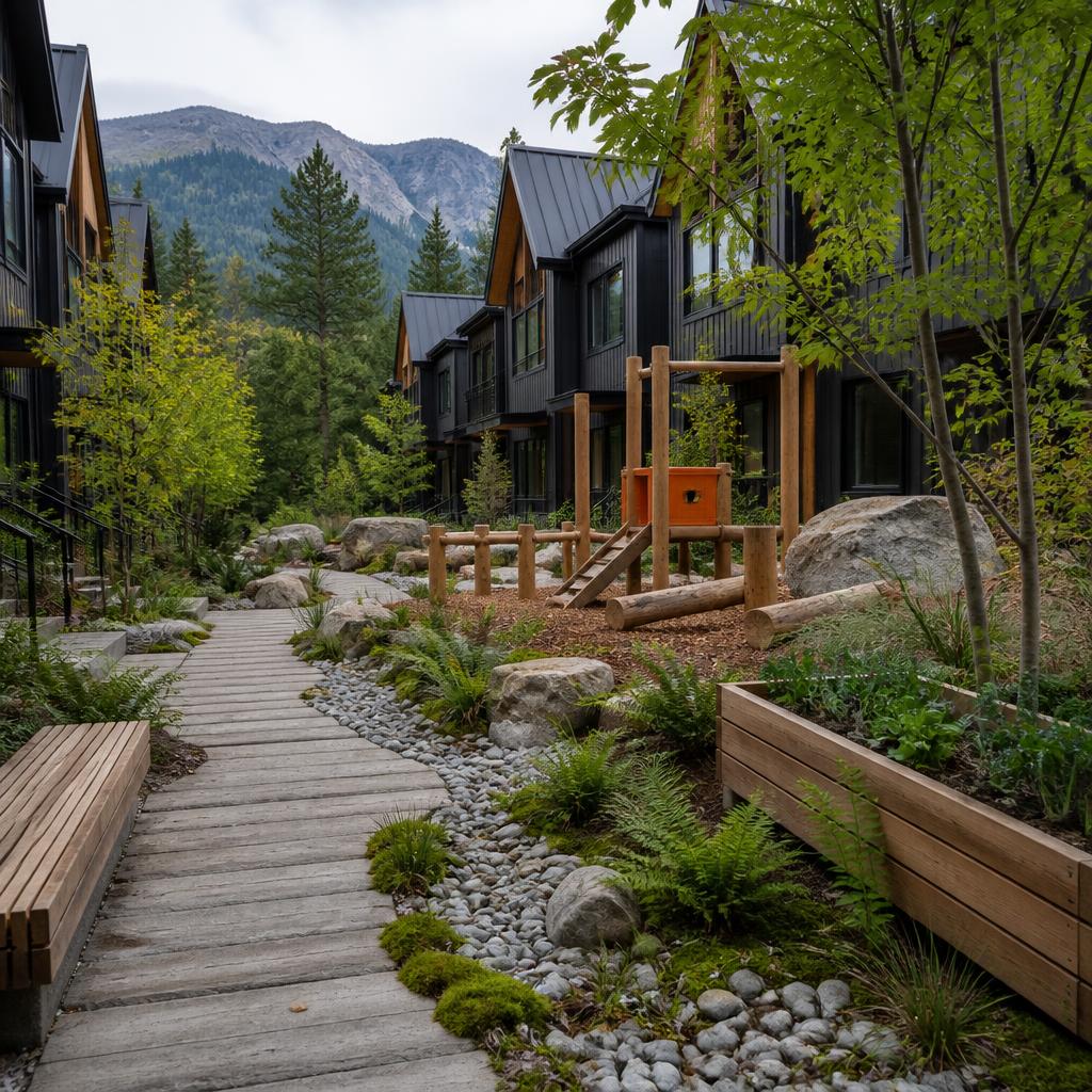 Shared courtyards and play areas